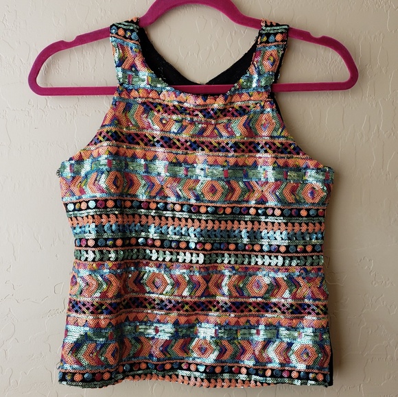 [ Soirée ] Sequin Crop Top - Picture 1 of 4